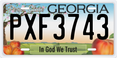 GA license plate PXF3743