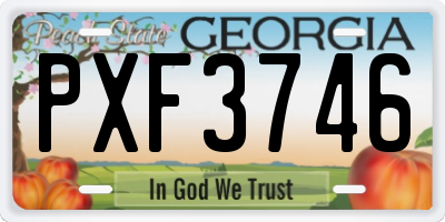 GA license plate PXF3746