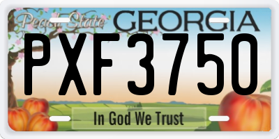 GA license plate PXF3750