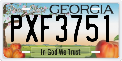 GA license plate PXF3751