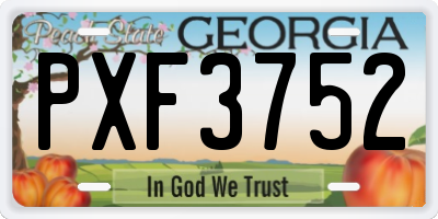 GA license plate PXF3752