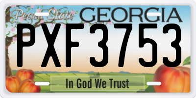 GA license plate PXF3753