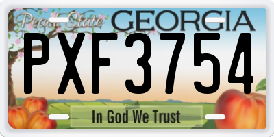 GA license plate PXF3754