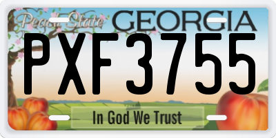 GA license plate PXF3755