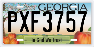GA license plate PXF3757