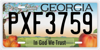 GA license plate PXF3759