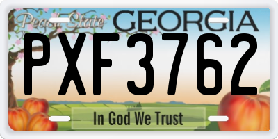 GA license plate PXF3762