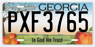 GA license plate PXF3765