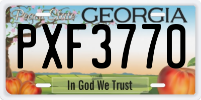 GA license plate PXF3770