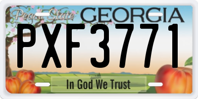 GA license plate PXF3771