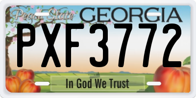 GA license plate PXF3772