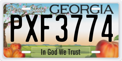 GA license plate PXF3774