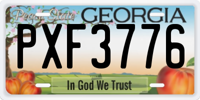 GA license plate PXF3776