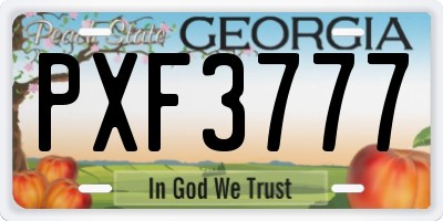 GA license plate PXF3777
