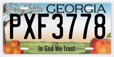 GA license plate PXF3778