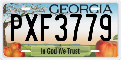 GA license plate PXF3779