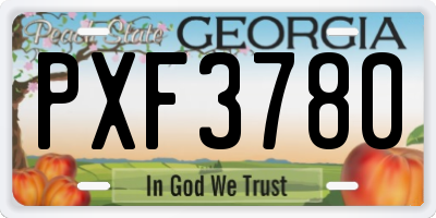 GA license plate PXF3780