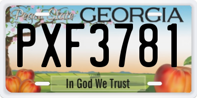 GA license plate PXF3781