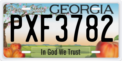 GA license plate PXF3782