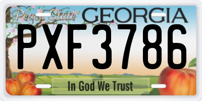 GA license plate PXF3786