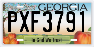 GA license plate PXF3791