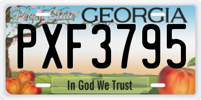 GA license plate PXF3795