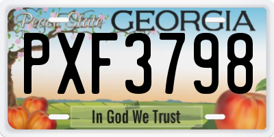 GA license plate PXF3798