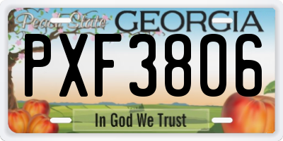 GA license plate PXF3806