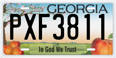 GA license plate PXF3811