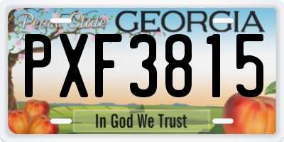 GA license plate PXF3815