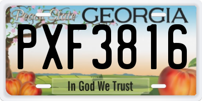 GA license plate PXF3816