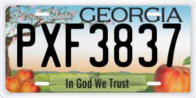 GA license plate PXF3837