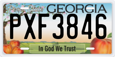 GA license plate PXF3846