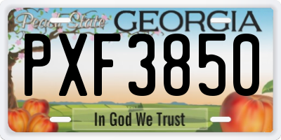 GA license plate PXF3850