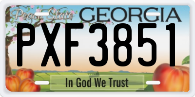 GA license plate PXF3851