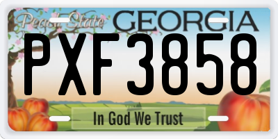GA license plate PXF3858