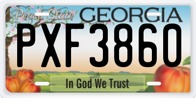 GA license plate PXF3860