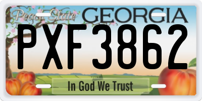 GA license plate PXF3862