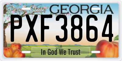 GA license plate PXF3864