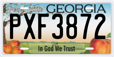 GA license plate PXF3872