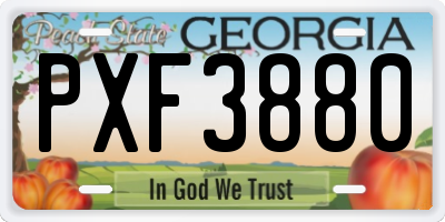 GA license plate PXF3880