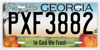 GA license plate PXF3882