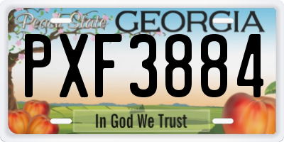 GA license plate PXF3884
