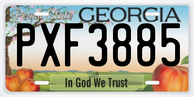 GA license plate PXF3885