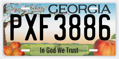 GA license plate PXF3886