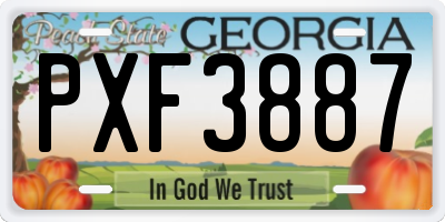 GA license plate PXF3887