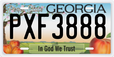GA license plate PXF3888