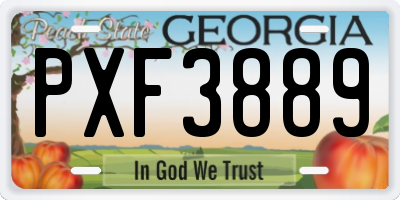 GA license plate PXF3889