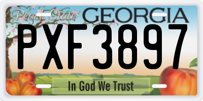 GA license plate PXF3897