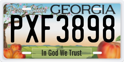GA license plate PXF3898